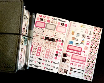Black Rose Pocket Travelers Notebook Sticker Insert - TN009