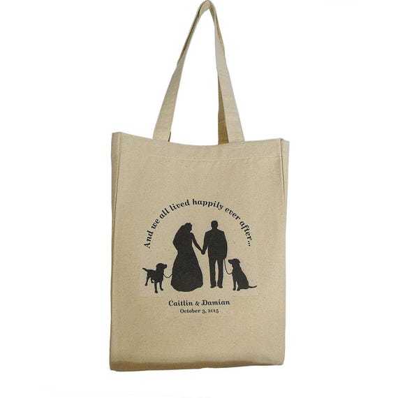 personalized wedding tote bag dog wedding tote wedding gift