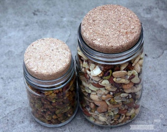 Cork Lid / Stopper for Mason Jars - 2-pack | Regular or Wide Mouth | Food storage / coffee storage / crafts / decor