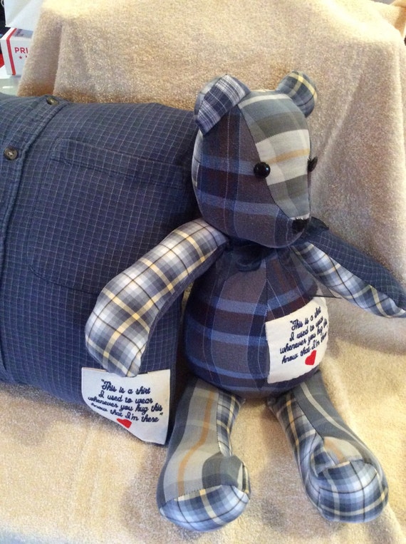 memory teddy bear made from shirt