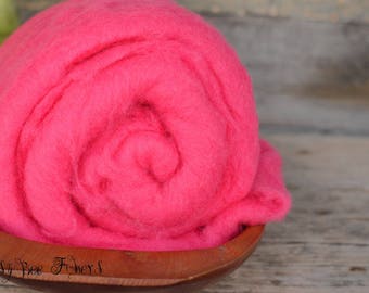 ROSE- Merino Wool Carded Batt Spinning, Felting Fiber, Photo Prop