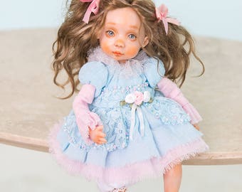 Polymer clay doll, living doll, handmade doll, plastic doll, OOAK doll, fairy doll, home decor, vintage doll, LaDoll, Fimo - AliceMoon #A4