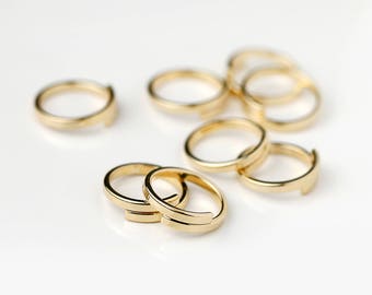 5 Pcs SIZE 5 Wrap Ring Stamping Blanks Gold Finish Rings Wholesale Jewelry Discount Affordable Bulk Gold Plated Ring Supply - 5PRWB-G