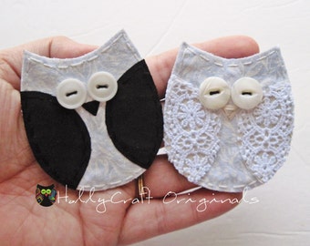 Wedding Owls, Bride and Groom Owls, Wedding Applique owl, Marriage Appliques, Owl Applique, Owls, Wedding,Just Married,Patch,Made to order