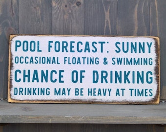 Pool house sign - swimming pool - pool signs - pool party - drinking buddies - housewarming gift - gifts for friends - swimming pool signs
