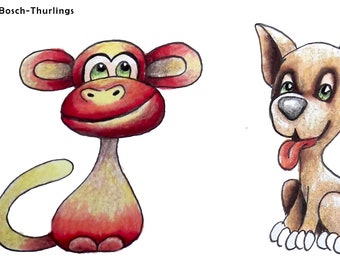 4 cute animals, STAMP-FUNNY05