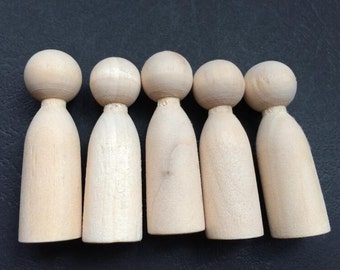 8Pcs 50x15mm unfinished wood peg doll Wood Figures ( NW029)