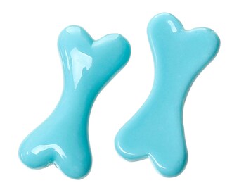 Lot 10 or 50 Resin Baby Blue Bone Cabochons Pastel Goth Horror Punk Kawaii Dog Bones Decoden Skeleton Plastic flat back Embellishments Scene
