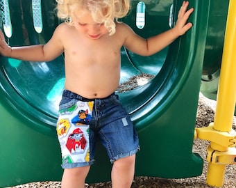 Boys Paw Patrol Patched Jeans Distressed Boys Jeans Boys Pants//Shorts Paw Patrol Birthday