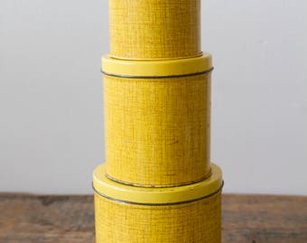 Vintage Yellow Canisters - Set of Three