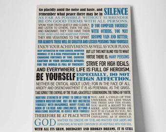Desiderata, Desiderata Print, Desiderata Canvas on wooden frame, Desiderata by Max Ehrmann, Poem on canvas, Christian Art