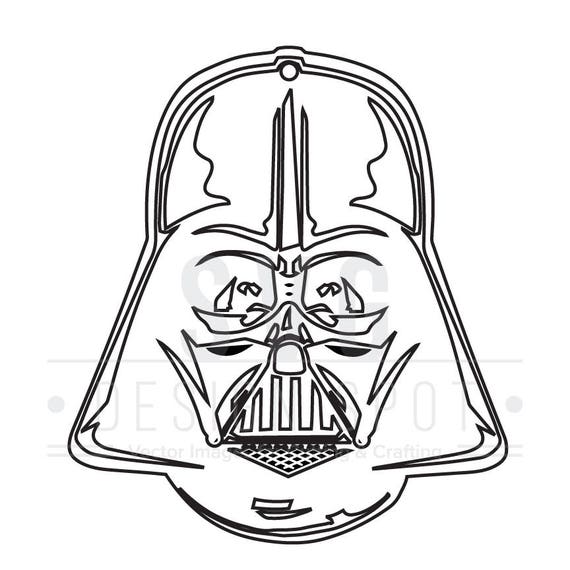 Darth Vader Head Front SVG, Dxf, Eps, Png - Star Wars Svg Files, Star ...