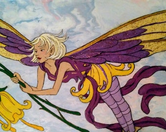 Buttercup Fairy Painted Tile