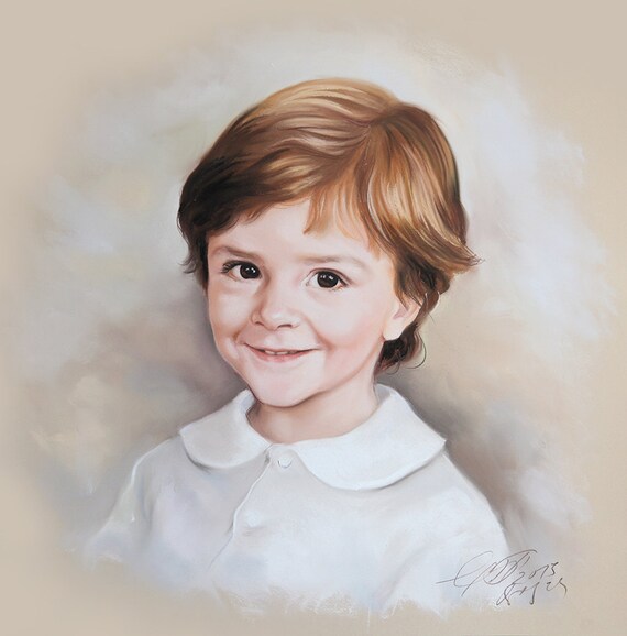 Pastel portrait of a child