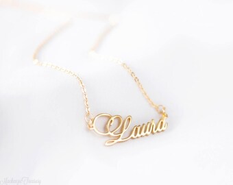 Personalized name necklace - Calligraphy font name - Script Font name necklace - Any font - Custom necklace