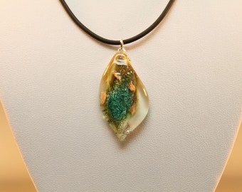 Leaf Pendant Murano Glass handmade