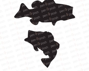 Bass SVG - Bass Fish SVG - Fish SVG - Fishing Bass Dxf - Bass Fish Dxf - Fish Dxf - Fish Clipart - Bass Clipart - Cricu