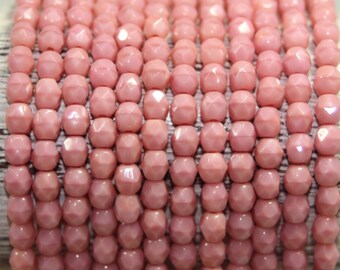 Czech Glass Beads, 4mm Fire Polish, Faceted Round, 50 Beads