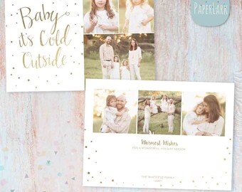 Christmas Cards Template - Christmas Photo Card - Photoshop template - AC073- INSTANT DOWNLOAD