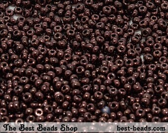 25g (1600pcs) Dark Brown Rocaille 9/0 (2.6mm) Preciosa Czech Glass Seed Beads