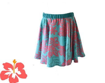 Turquoise flowery skirt