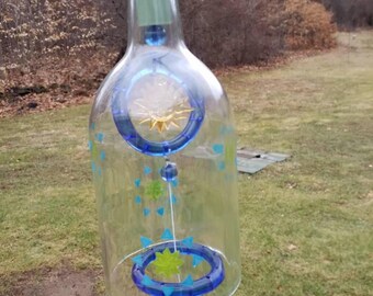 Sun & Moon Wine bottle wind chime