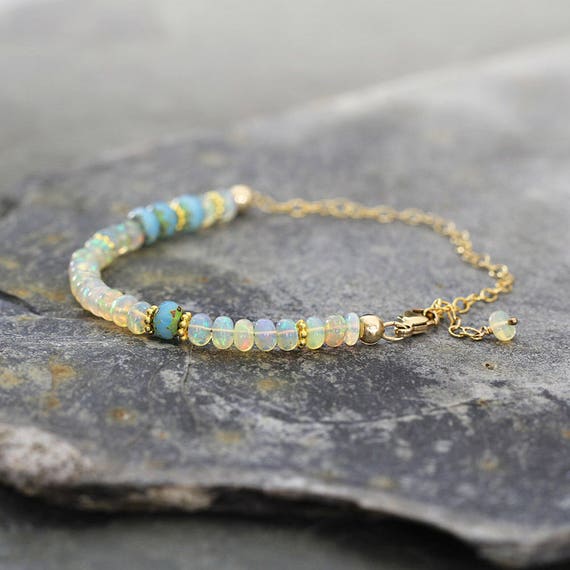 White Opal Bridal Bracelet - Wedding Bracelet