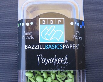 Bazzill Basics Paper Brads - Parakeet - 5 mm - 75 Pieces
