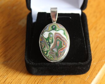 Cadillac Ranch Paint Agate Necklace Pendant: CRN-1