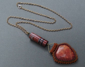 Beaded Cabochon Necklace - Grateful Heart - EBW Team