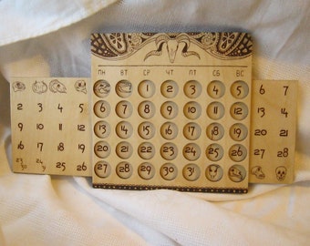 Perpetual Wooden Death Calendar