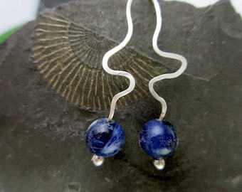 Summer Earrings Blue Silberohr pendant sodalite Earrings Sterling Silver Summer