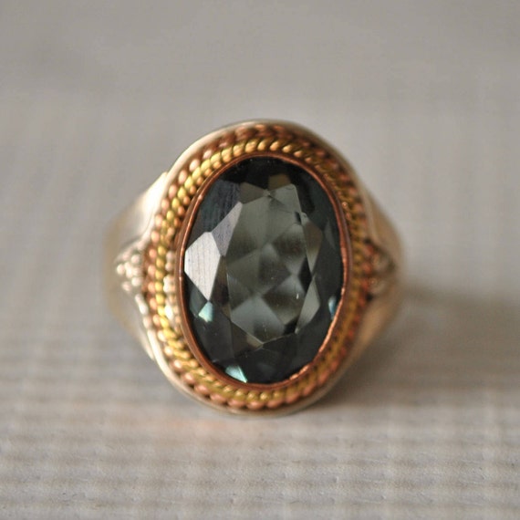 Sterling Silver Lolite Mid-Century Ring Sz 8.5 #9753