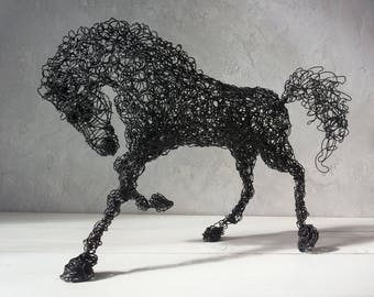Wire sculpture, Horse sculpture, Wire horse, Wedding gift, Father gift, Gift mom, Birthday gift, Husband gift,Gift men, Anniversary gift