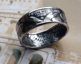 1964 Greece 30 Drachmai Coin Ring — 83.5% Silver