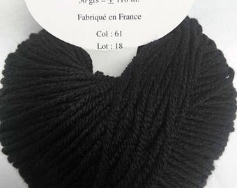 10 balls of wool, cashmere and silk /noir/ made in FRANCE