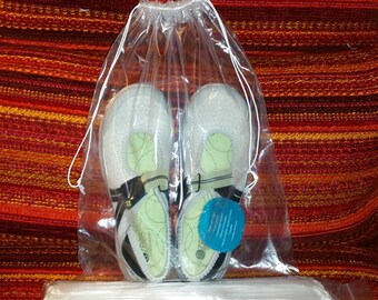 50-Qty 12" x 16" Double Drawstring Clear Poly Plastic Bags 2MIL Reusable/Durable *TOP QUALITY*