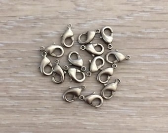 Lobster Clasps, Clasps, Silver Lobster Clasps, 12x7 mm