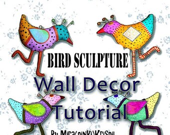 Tutorials, DIY tutorial, Polymer Clay PDF tutorial, Bird Sculpture wall decor Tutorial, Step by Step, instruction, DIY craft idea, sculping