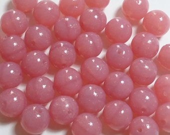10pcs Dusty Rose Czech Glass Beads - 8mm Beads - Round Beads Pink Beads - GB297