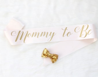 Mommy To Be Sash in Font #3- Custom Lettered Sash - Mommy to Be - New Mom Sash - Baby Shower Sash - Gender Reveal Sash