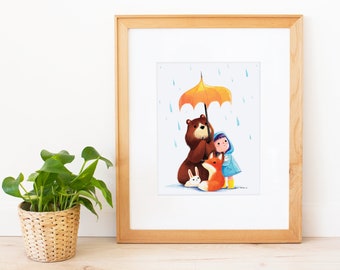 We Love the Rain Art Print
