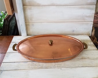 Copper Culinox pan with lid from Switzerland