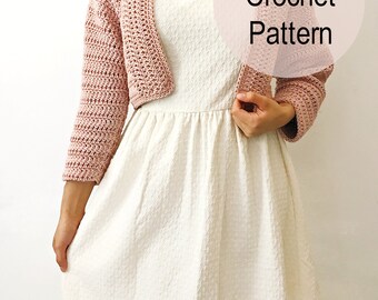 CROCHET PATTERN - Crochet Lightweight Cardigan, Crocheted Cardi, Beginner / Intermediate DIY Shrug, Sweater - The Peony Cardigan