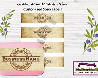 Weathered Customized Hand Soap Labels, Soap Wrappers for your Business