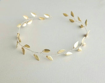 Gold Hair Vine, Gold Leaf Vine, Bridal Headpiece, Vine Hair Comb, Bridal Wreath, Wedding Halo, Headband, Vine Hair Pin, Leaf Hairpiece, Tara