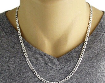 Men's 925 Sterling Silver Cuban Curb Link Chain Necklace - 120 Gauge 5 mm - 20"/22"/24"