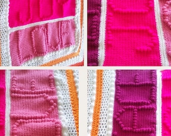 Peace Joy Love Crochet Blanket