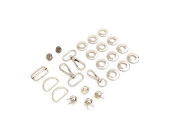 Hardware Kit for Magnolia Drawstring Bucket Bag - silver