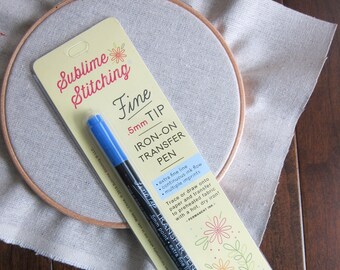 Fine Tip Iron on Transfer Pen | Sublime Stitching Iron On Transfer Marker Fine Point (0.5mm) Hand Embroidery Design Transfer